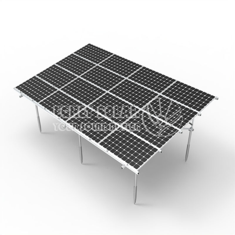 Solarni aluminijasti nosilec za pritrditev na tla tipa W